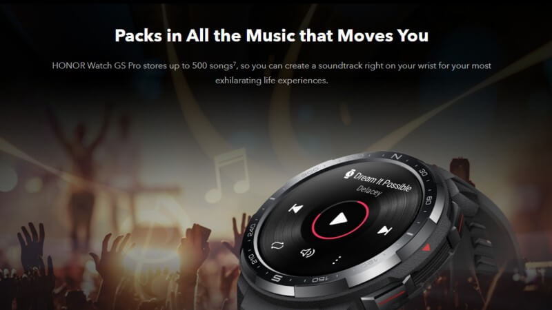 honor watch gs pro-Music control