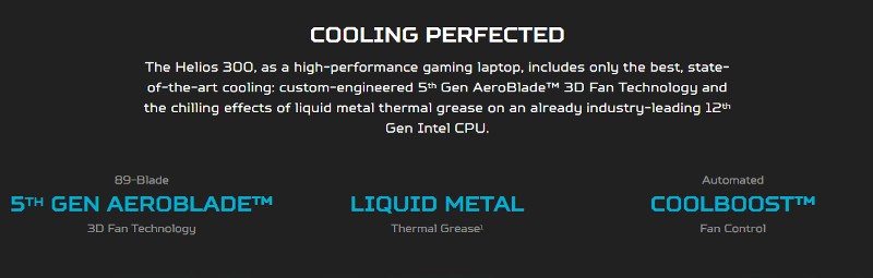 Acer Predator Helios 300 Cooling